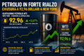 Petrolio in forte rialzo: chiusura a 92,96 dollari a New York